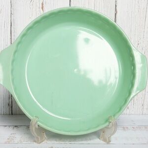 Vintage Fire King Jadeite Green Milk Glass 10" Pie Plate Dish Anchor Hocking